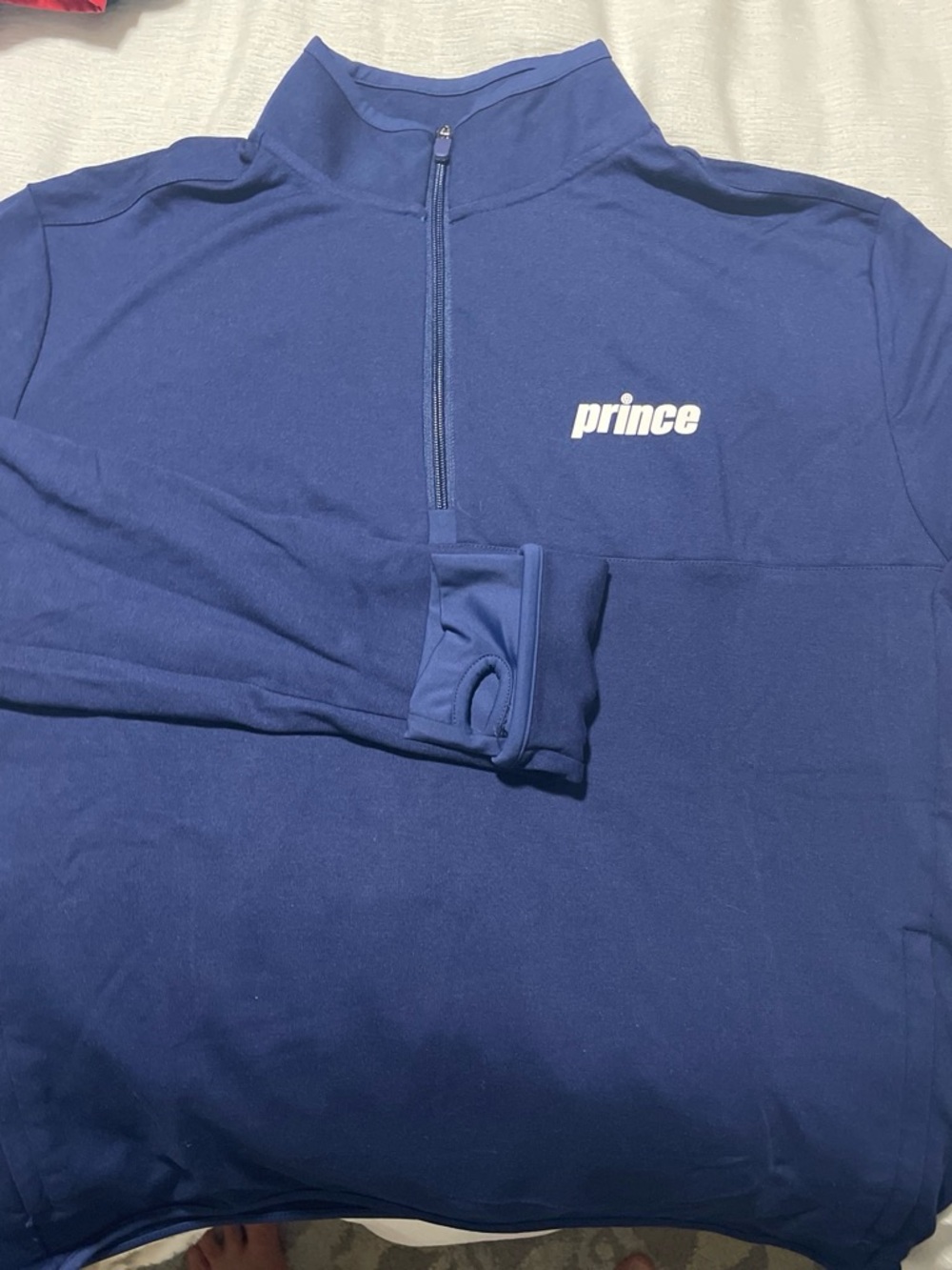 Track Set- Prince Pickleball Blue half zip. Large top, medium bottom